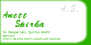 anett spirka business card